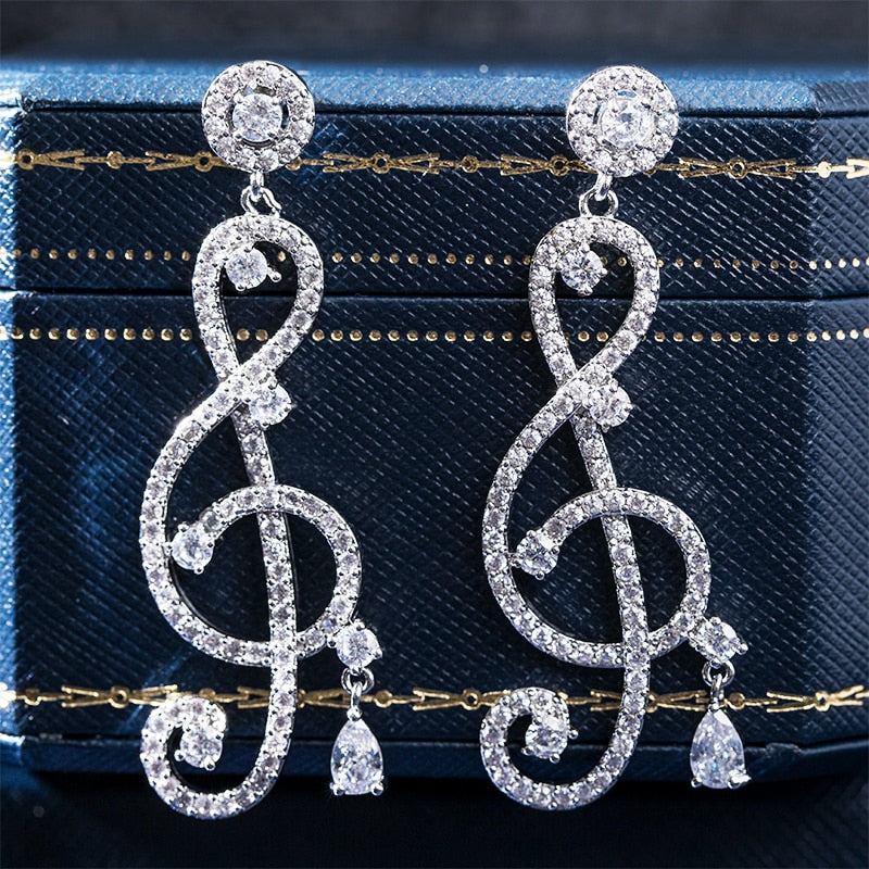 Romantic Music Note Drop Earrings
