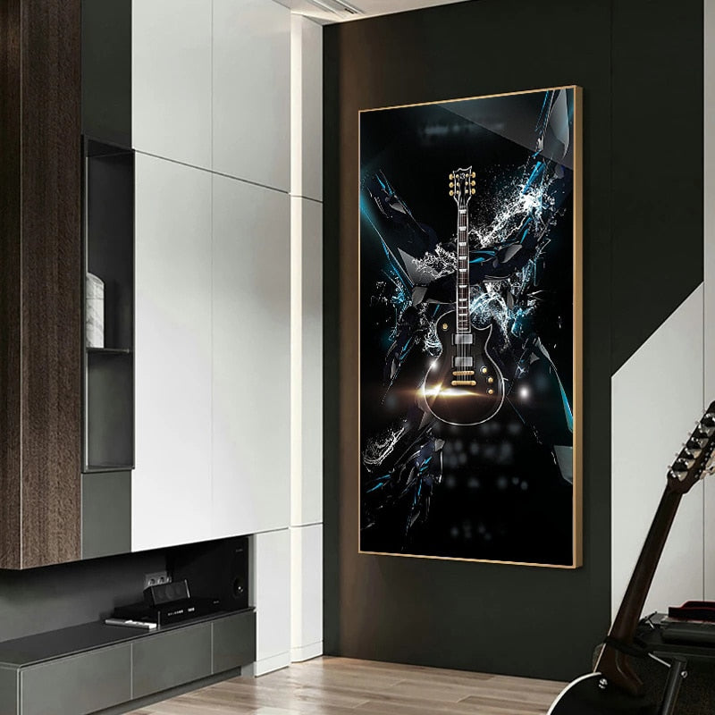 I Love Guitar Canvas Art