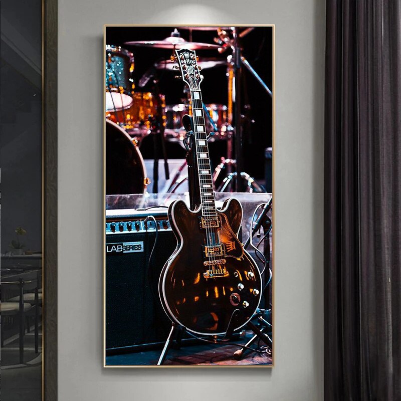 I Love Guitar Canvas Art
