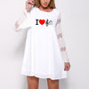 I Love Music Notes Mesh Lace Dress