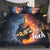 Personalized Fire & Water Guitar Bedding Set