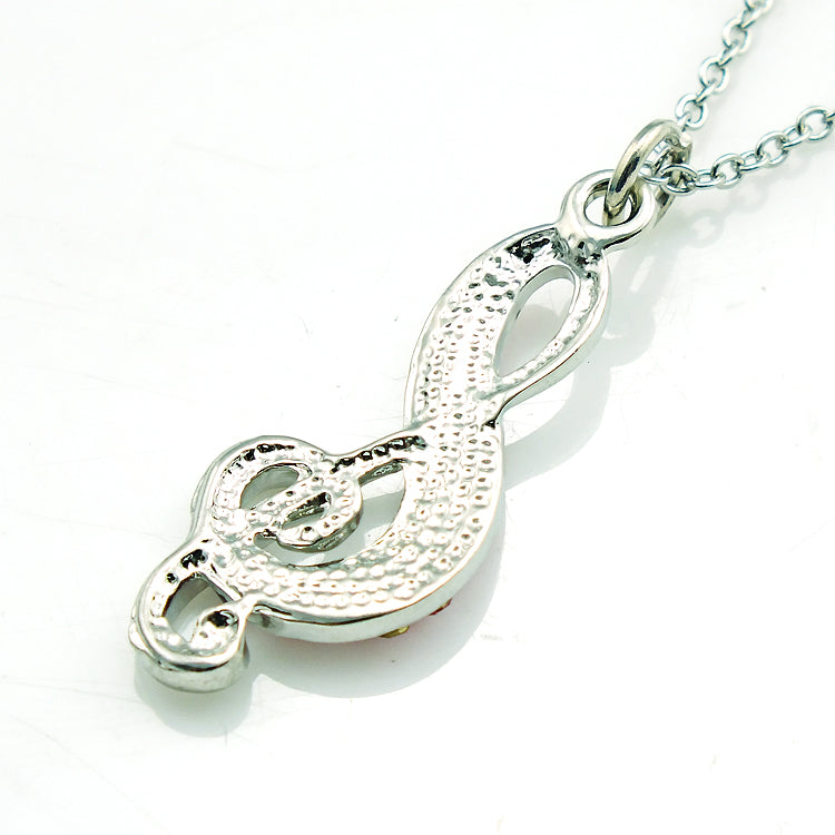Rhinestone Treble Clef Necklace