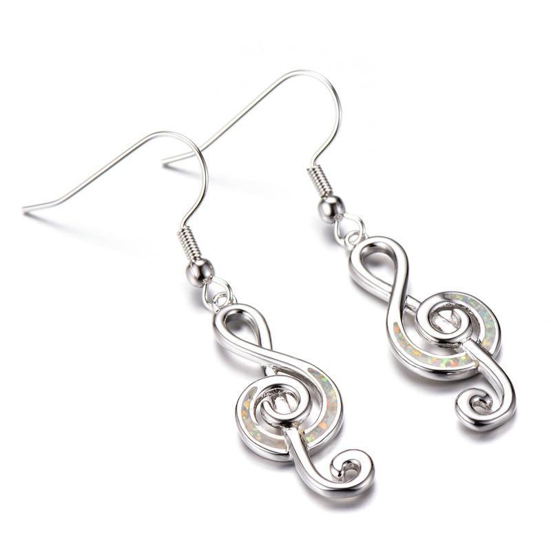 Music Note Long Drop Earrings