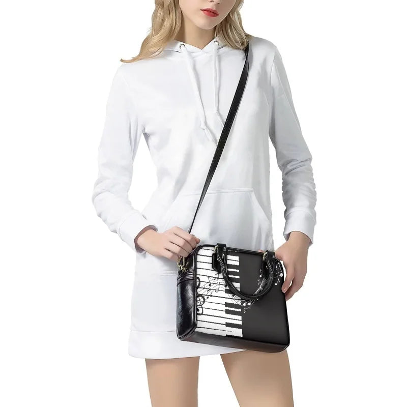 Stylish Piano Print Handbag Collection