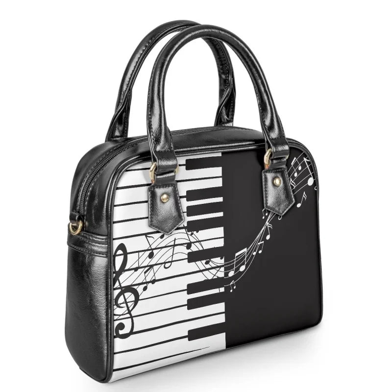 Stylish Piano Print Handbag Collection