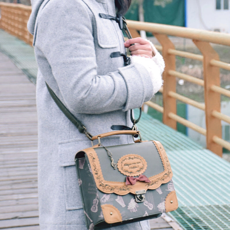 Musical Note Embroidery Shoulder Bag