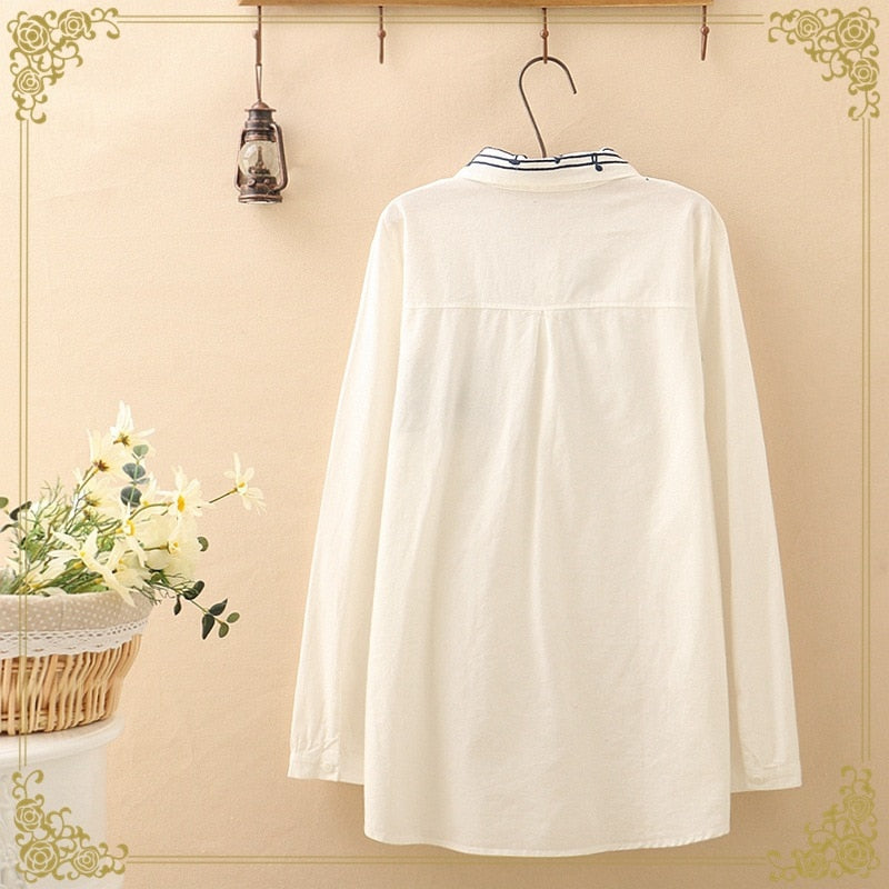 Music Notes Bow Lace-up Women's Shirt