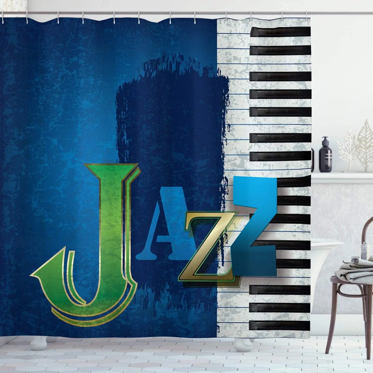 Jazz Music Piano Shower Curtain
