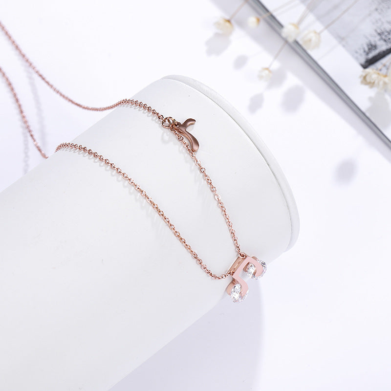 Zircon Musical Pendant Necklace