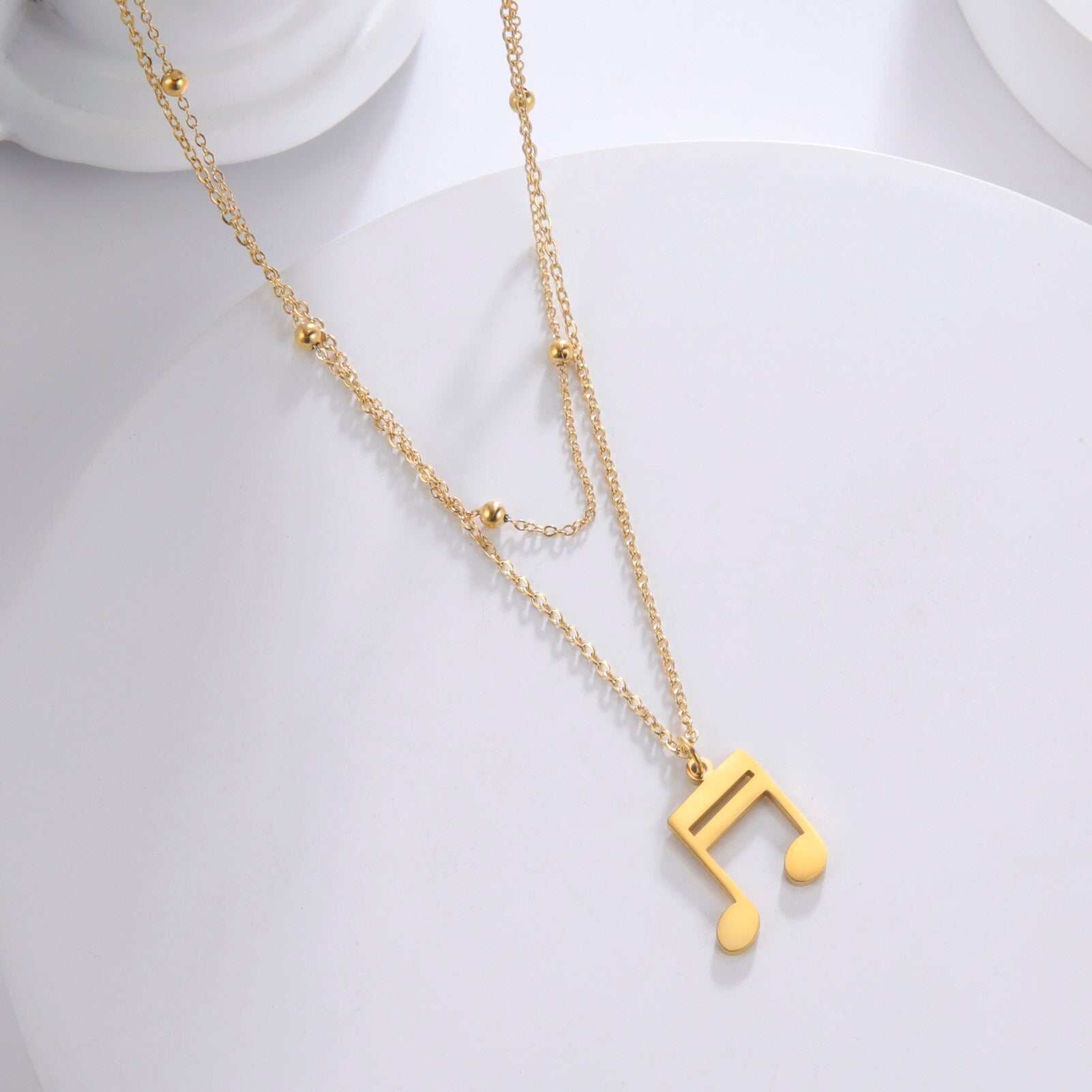 Music Note Double Layered Necklace