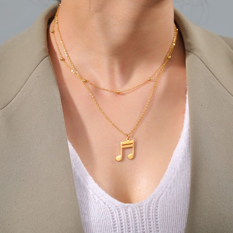 Music Note Double Layered Necklace