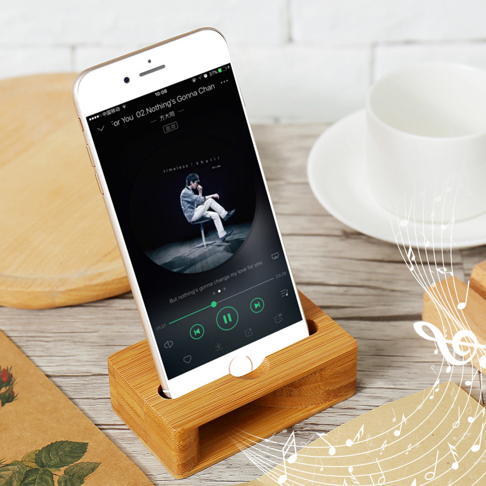 Wooden Music Loudspeaker Phone Holder