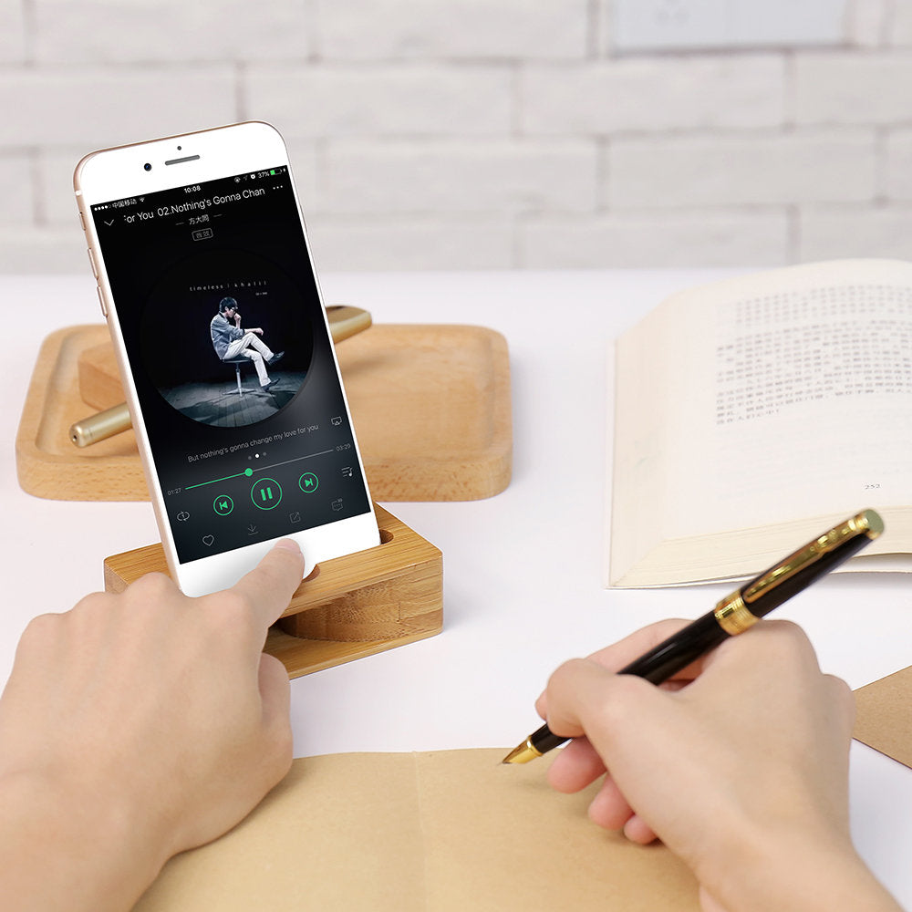 Wooden Music Loudspeaker Phone Holder