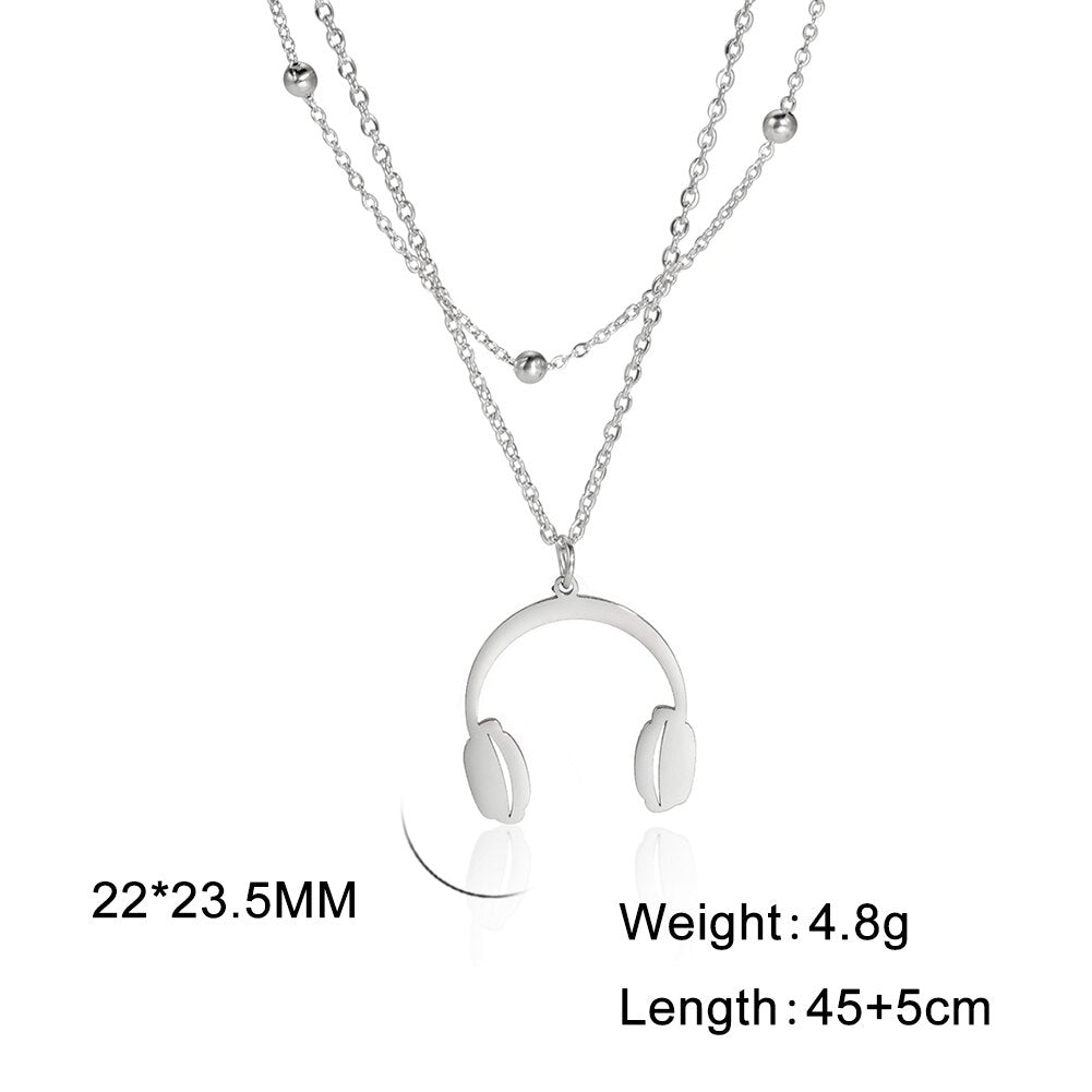 Earphone Double Chain Necklace