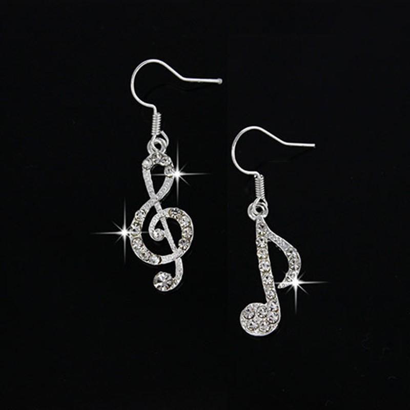 Bling Bling Music Notes Lady Hook Earring - Artistic Pod Review