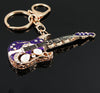 Crystal Purple Guitar Keychain