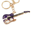 Crystal Purple Guitar Keychain