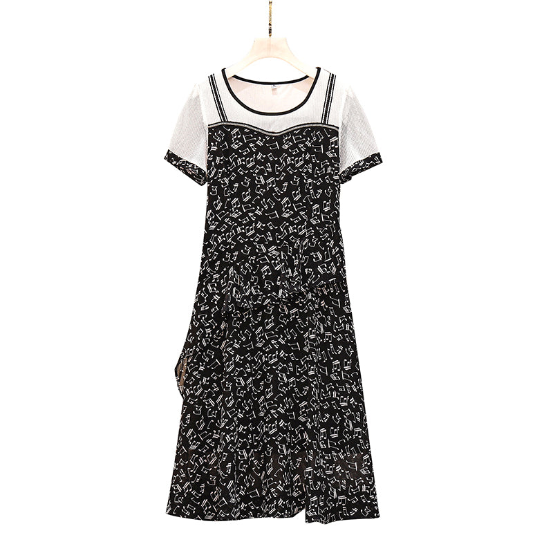 Patchwork Music Notation Print Dress