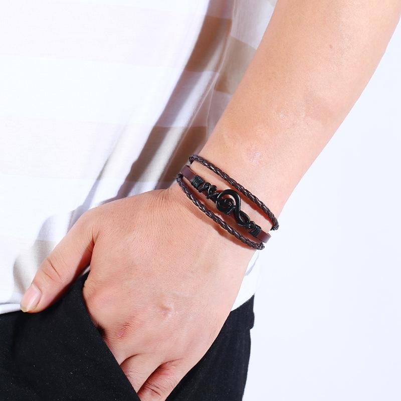 Punk Music Notes Leather Bracelet