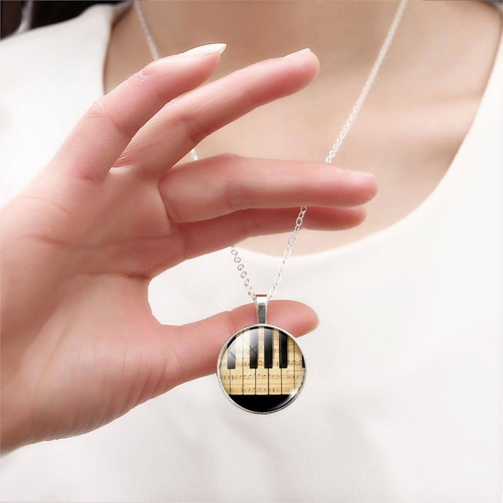 Piano Keyboard Pendant Necklace Vintage