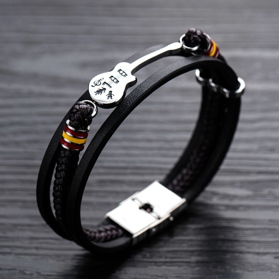 Unique Guitar PU Leather Wrap Bracelet