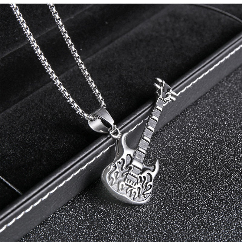 Punk Rock Guitar Necklace