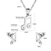 CZ Crystal Music Note Jewelry Set