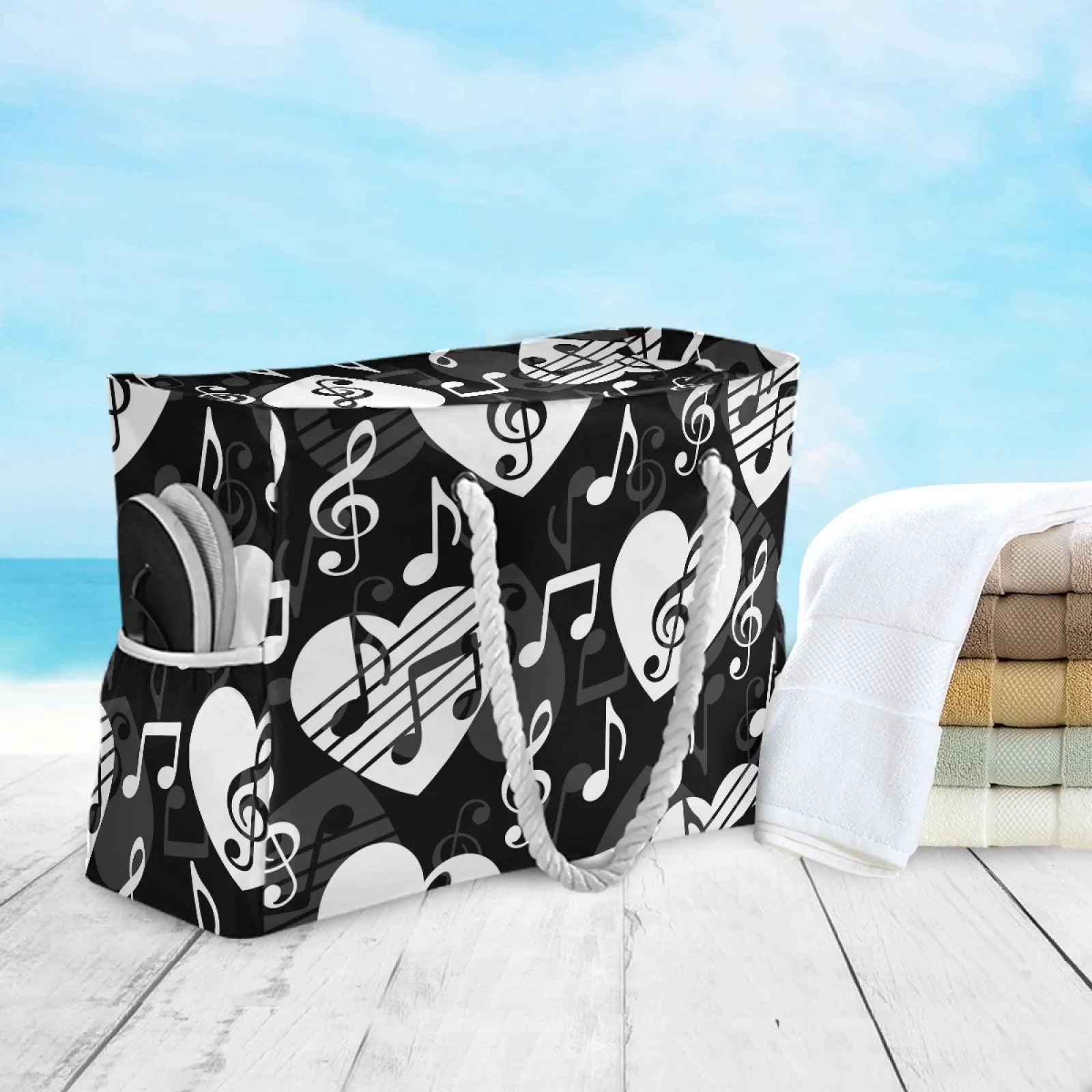 Music Note Beach Shoulder Bag