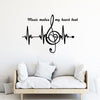Music Notes Heart Beat Wall Sticker - Black / 45cmwidex31chigh - { shop_name }} - Review