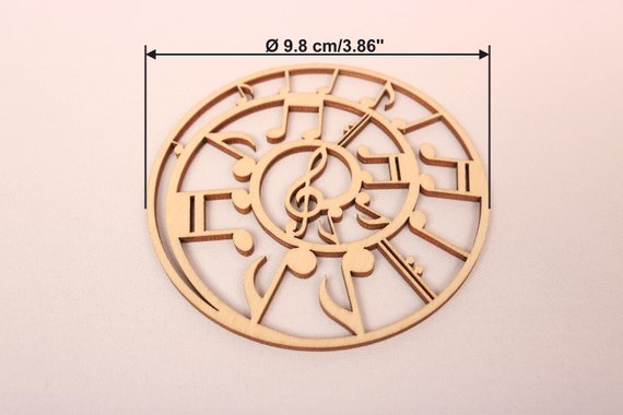 Wooden Music Note Cup Coaster