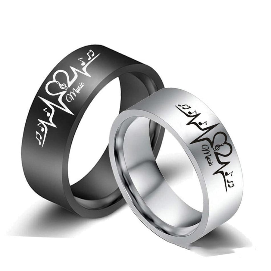 Heart Beat Music Note Ring