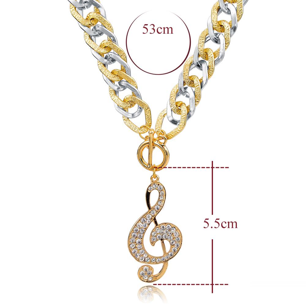 Crystal Music Notes Pendant Necklace