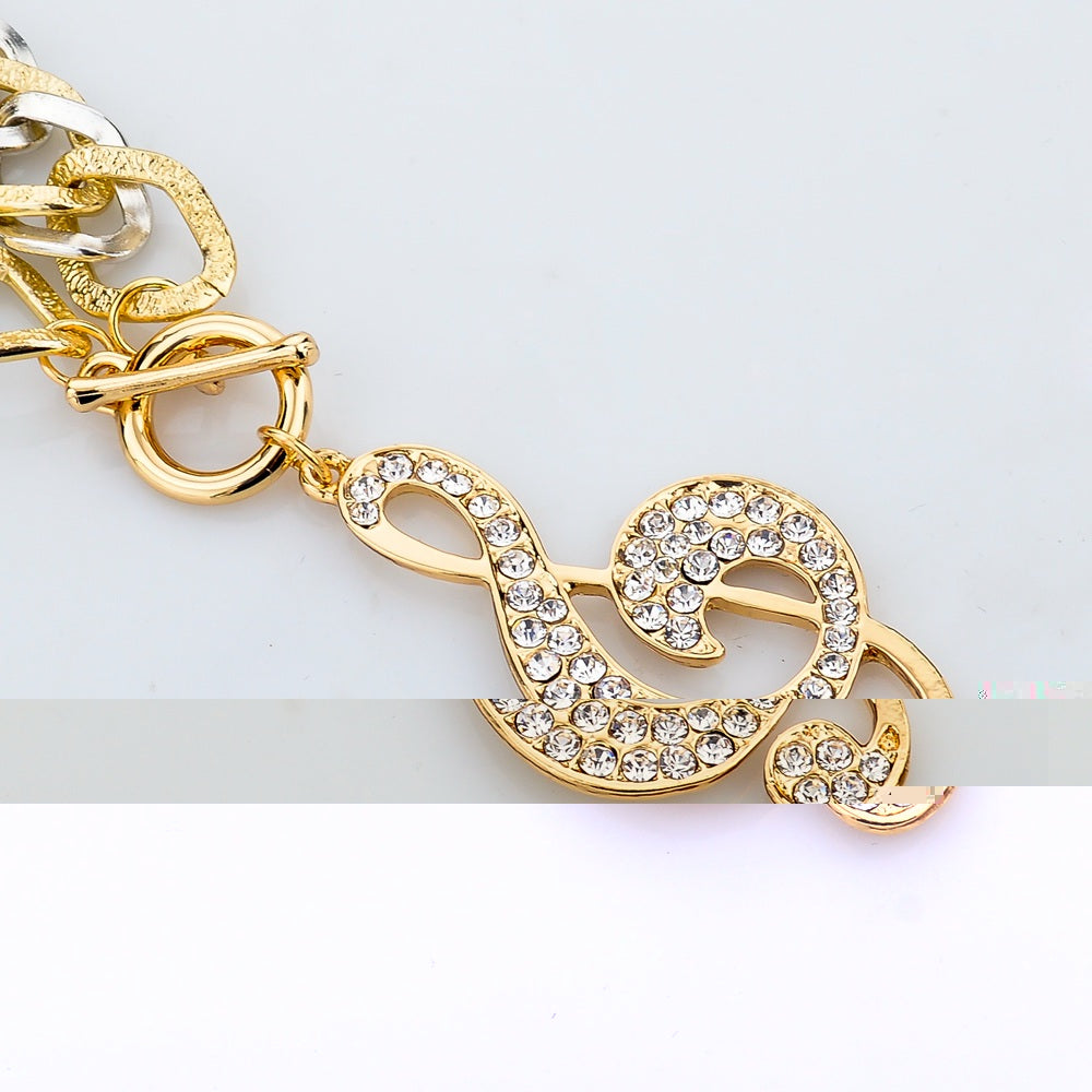 Crystal Music Notes Pendant Necklace