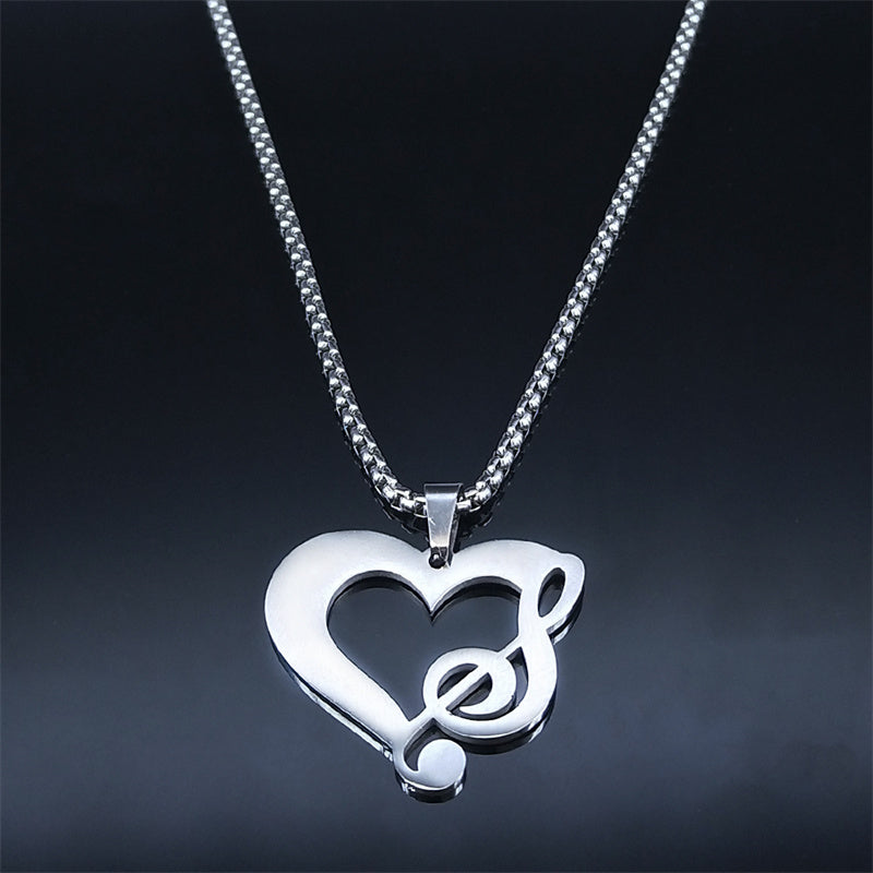 Heart Treble Clef Necklace