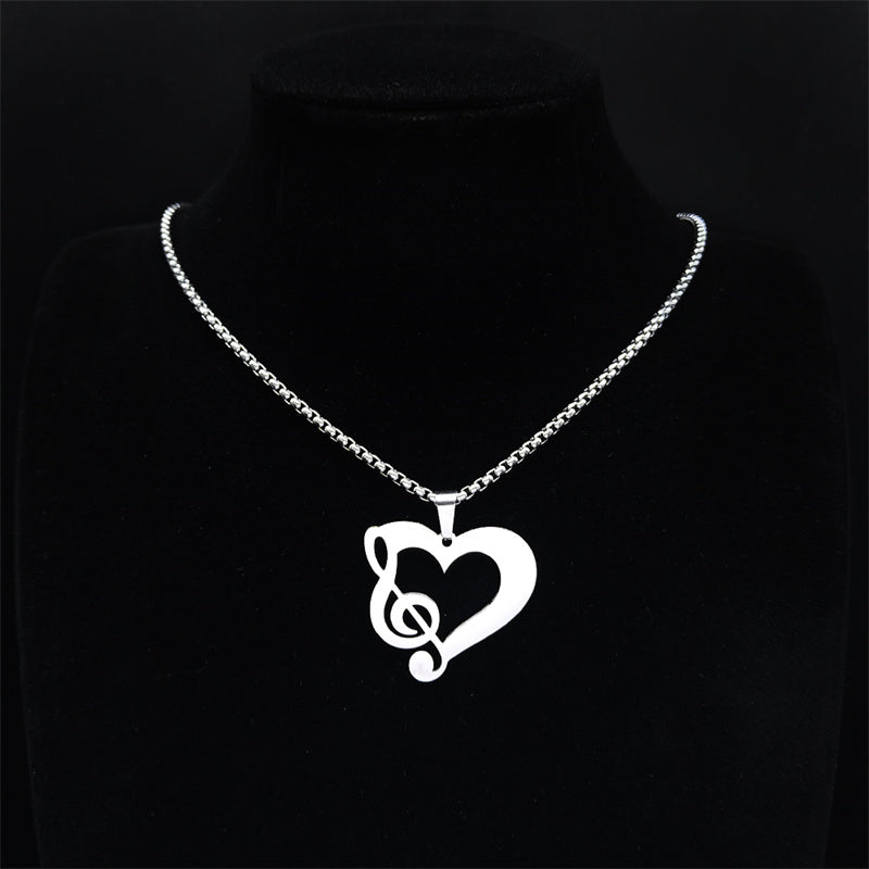 Heart Treble Clef Necklace