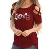 L.O.V.E. Music Symbol Hollow Out T-shirt