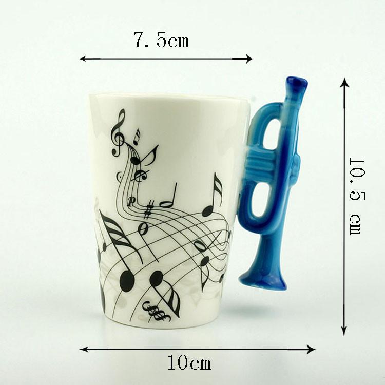 Lovely Music Blue Trumpet Bone Mug - Artistic Pod