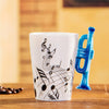 Lovely Music Blue Trumpet Bone Mug - Artistic Pod