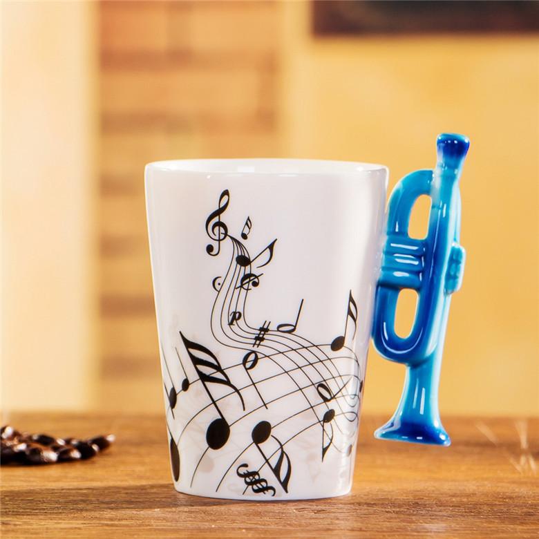 Lovely Music Blue Trumpet Bone Mug