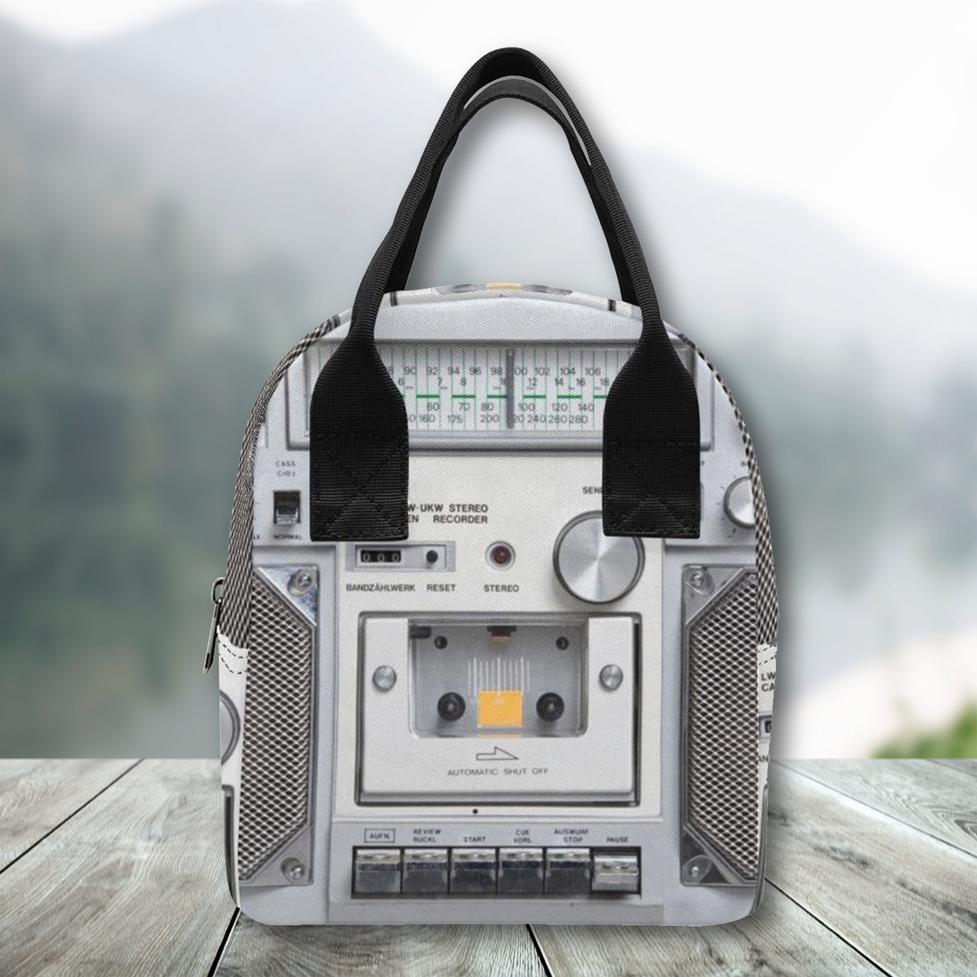 White Stereo Lunch Bag