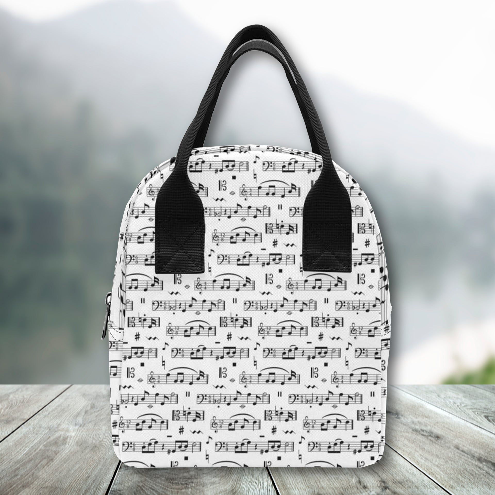 Music Note White Lunch Bag
