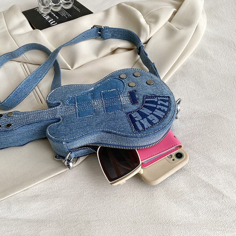 Guitar Shape Shoulder Crossbody Bag