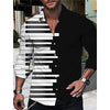 Piano Keys Print Black Shirt