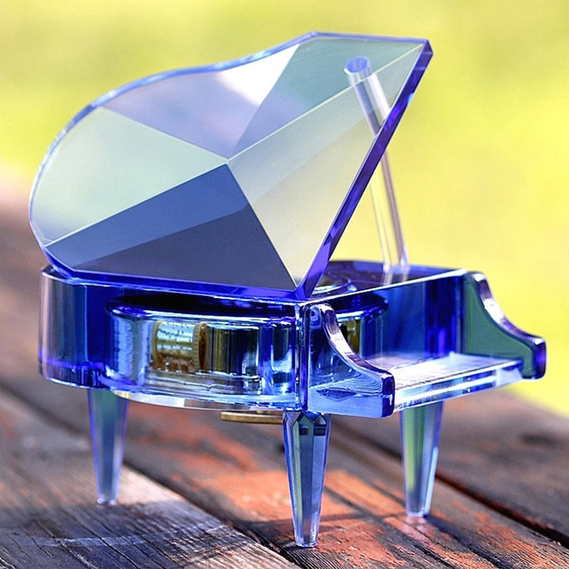 Clear Crystal Piano Music Box