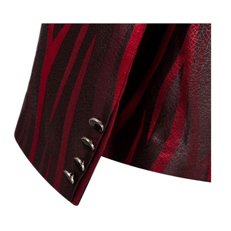 Red Zebra Patterned Suit