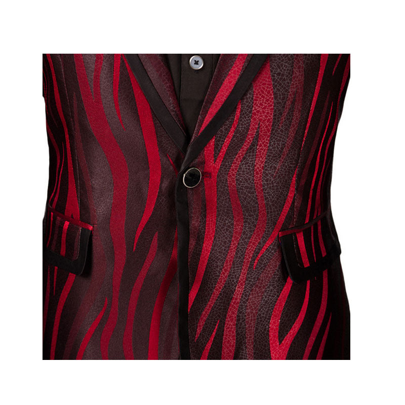 Red Zebra Patterned Suit