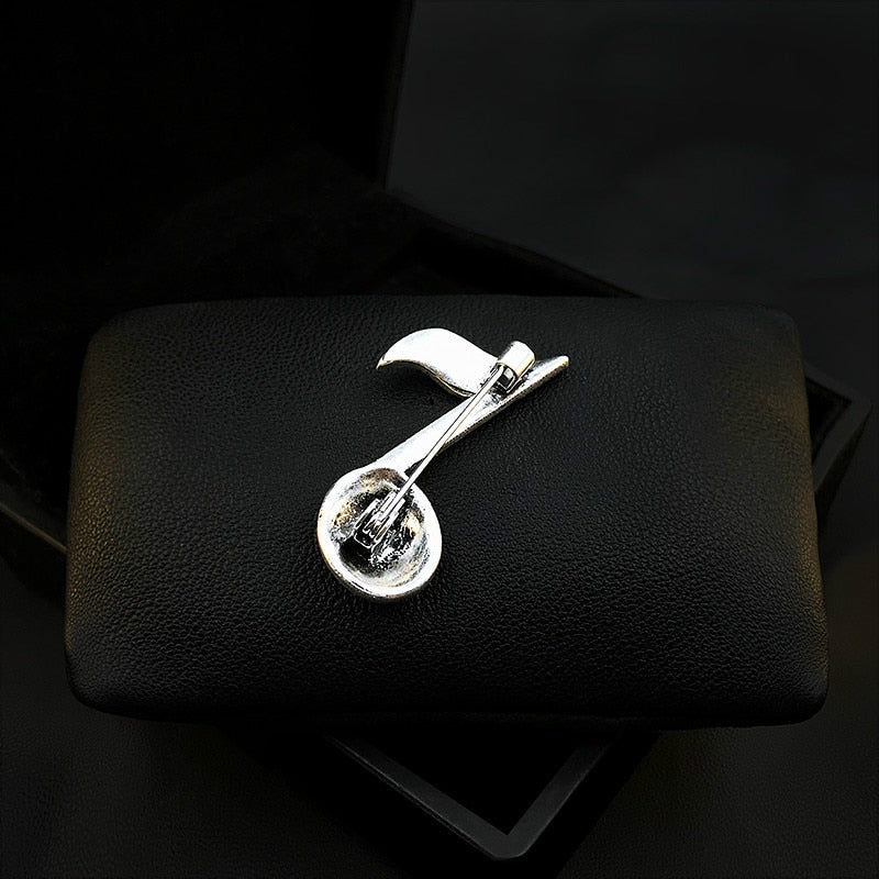 Retro Music Notes Brooch