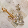 Gold Silver Plated Guitar Brooch