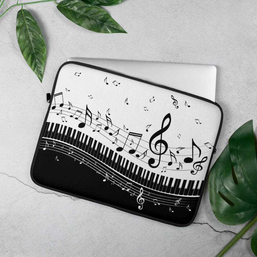 Piano Keys And Music Notes Laptop Sleeve
