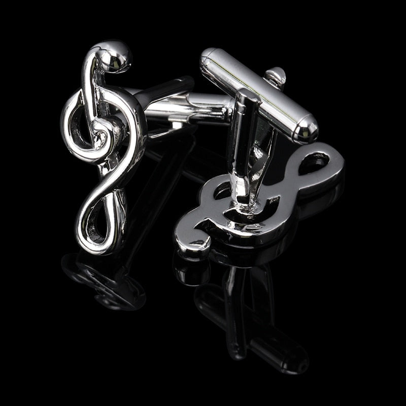 Silver Music Note Cufflinks